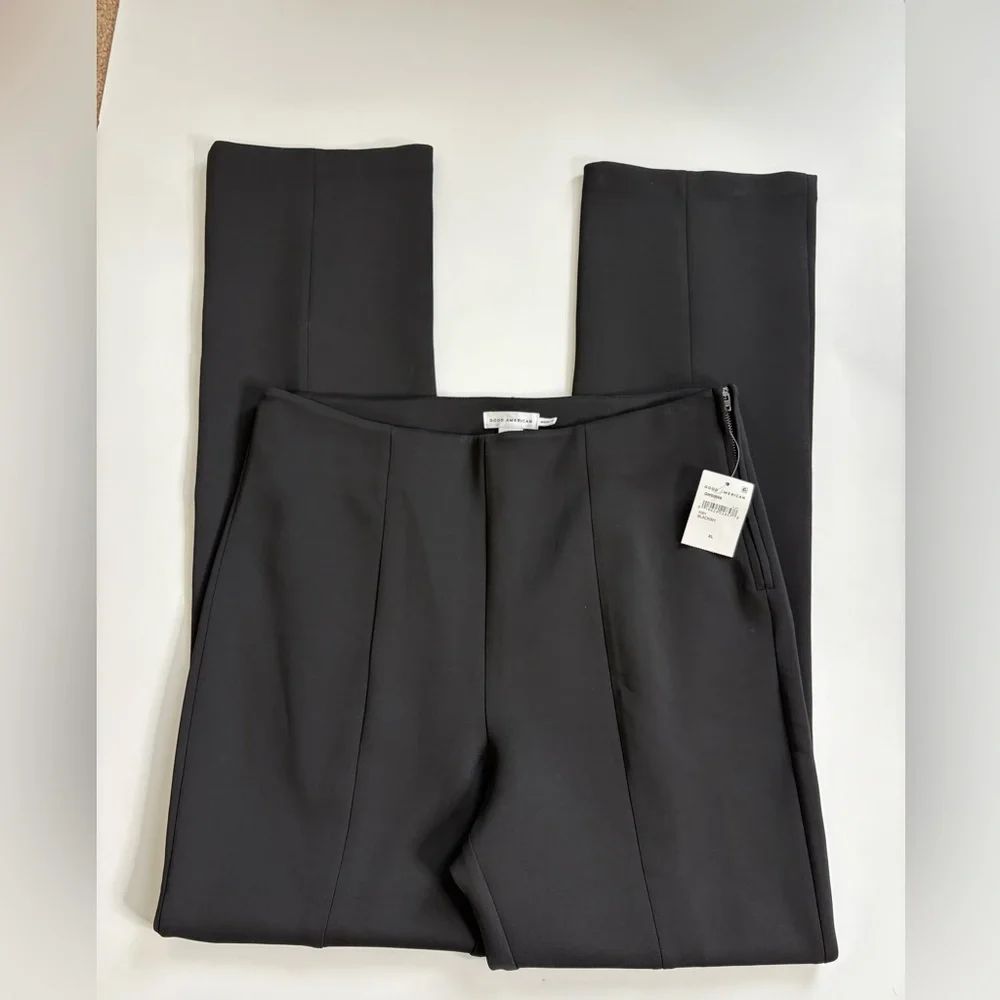 Good American Black Dress Pants Side Zip & Zip Ankles new with Tags Size XL - Picture 1 of 11
